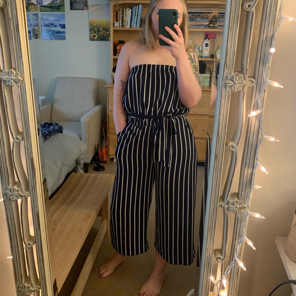 Striped Forever 21 Jumpsuit